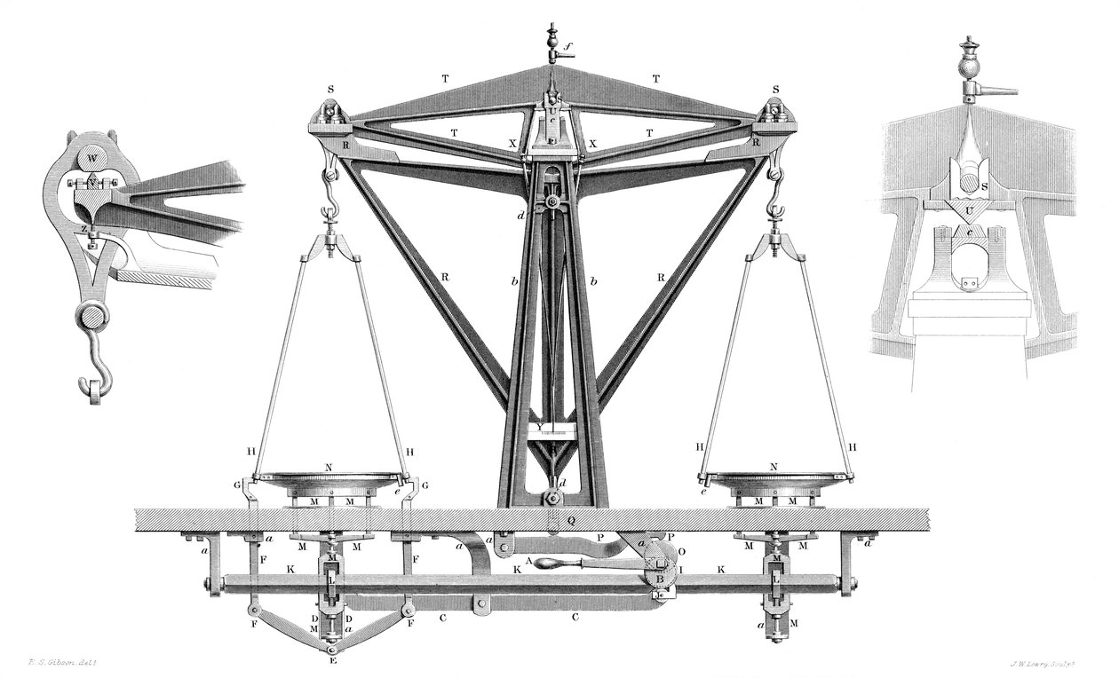 Balance améliorée pour peser 2000 onces, 1866 - Joseph Wilson Lowry