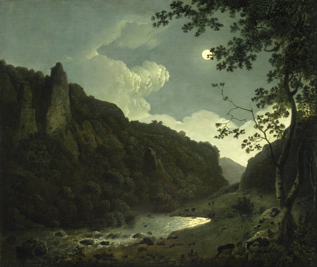 Dovedale au clair de lune - Joseph Wright of Derby