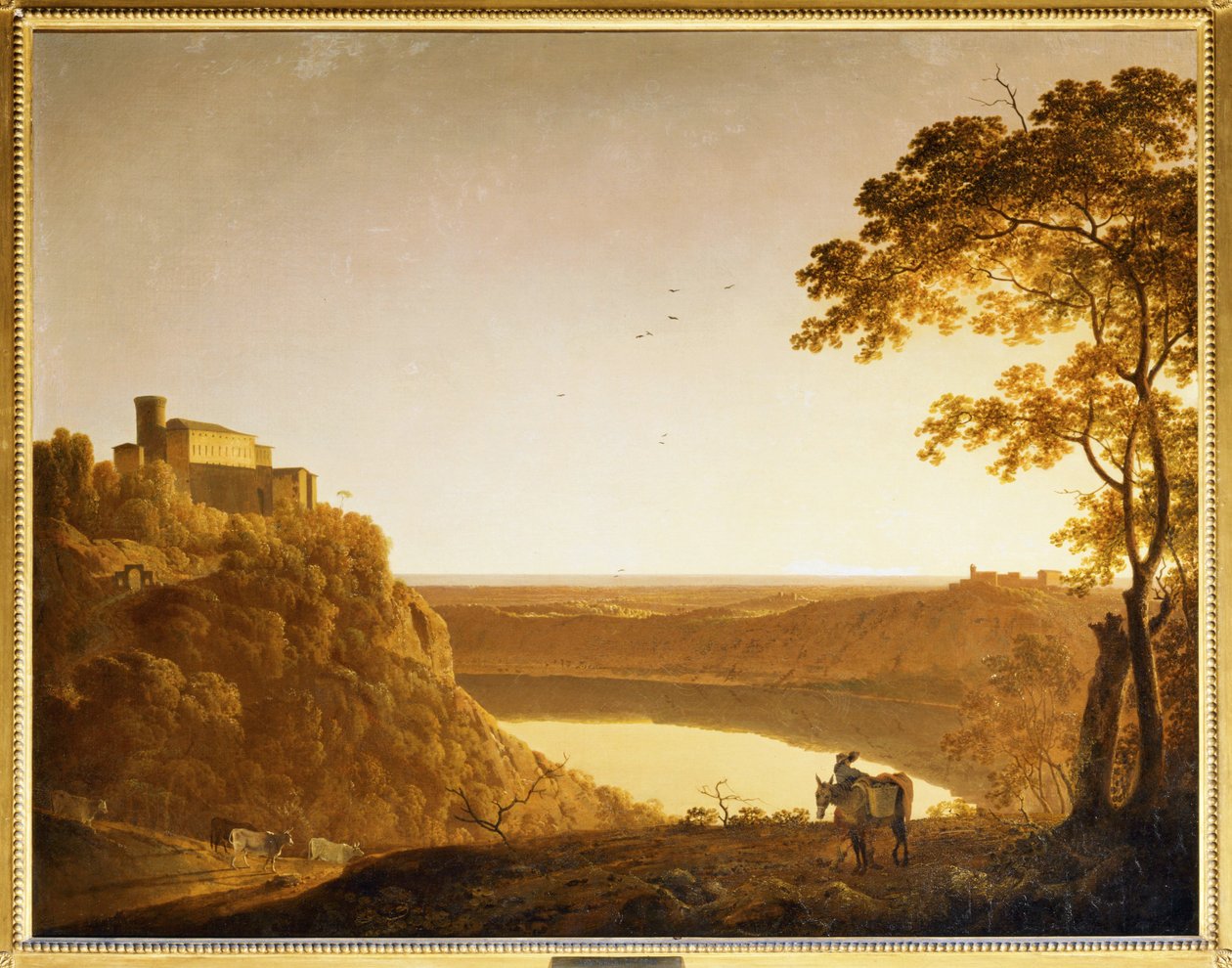 Vue du lac de Nemi au coucher du soleil ... - Joseph Wright of Derby