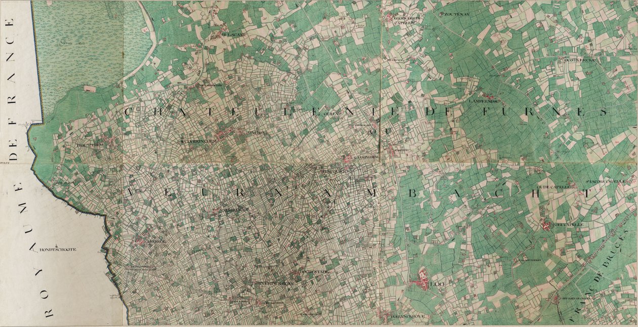 Carte de Loo - Lo, Belgique par Joseph de Ferraris (1726 – 1814) - Joseph de Ferraris