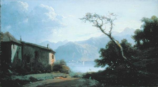Scène de lac en France - Josephine Bowes