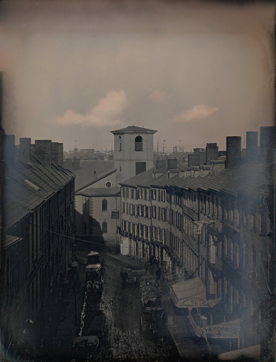 Vue de Brattle Street depuis le studio Southworth & Hawes au 5 12 Tremont Row, Boston, 1855 - Josiah Johnson Hawes, Albert Sands Southworth