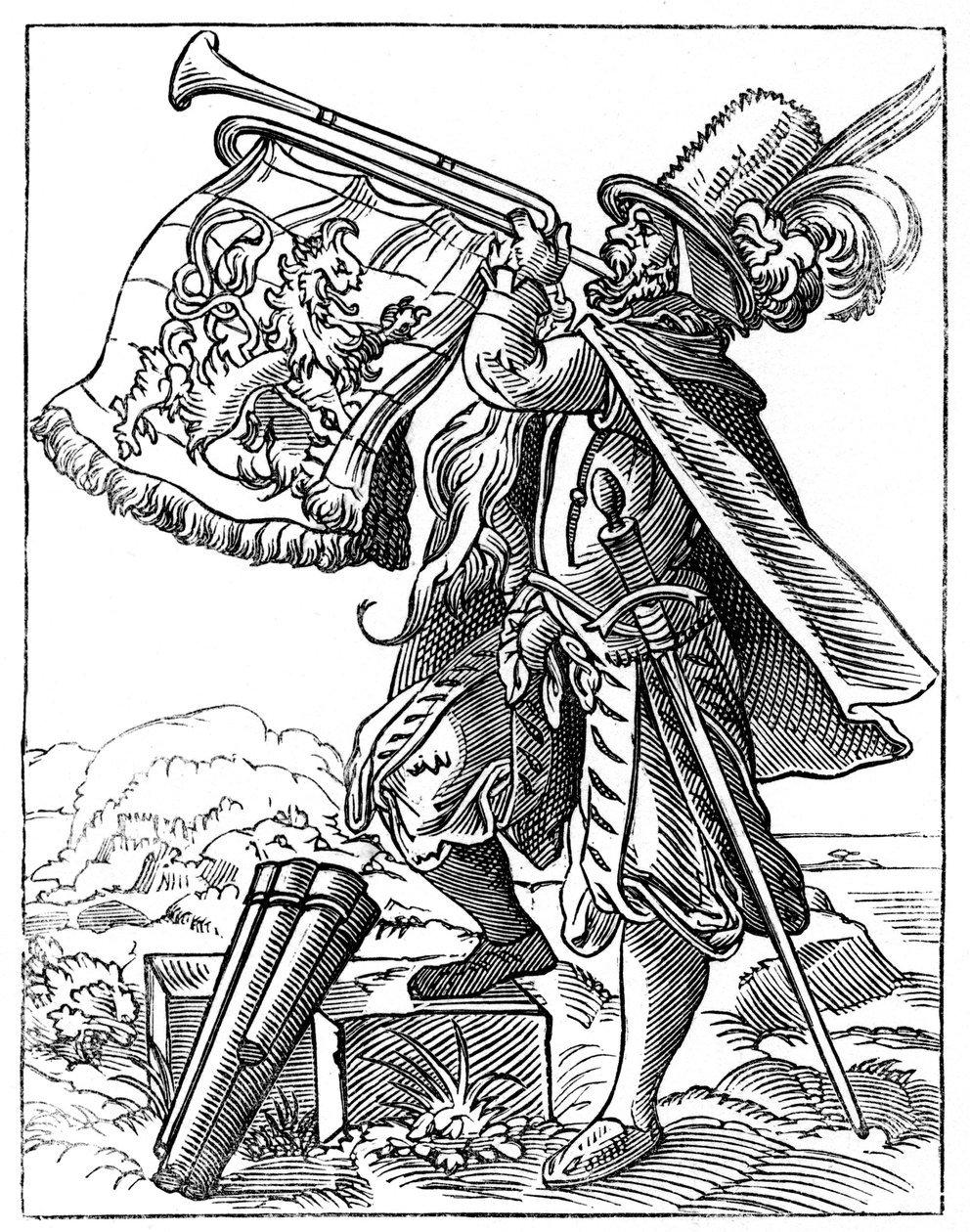Trompettiste militaire, 16ème siècle, 1849 - Jost Amman