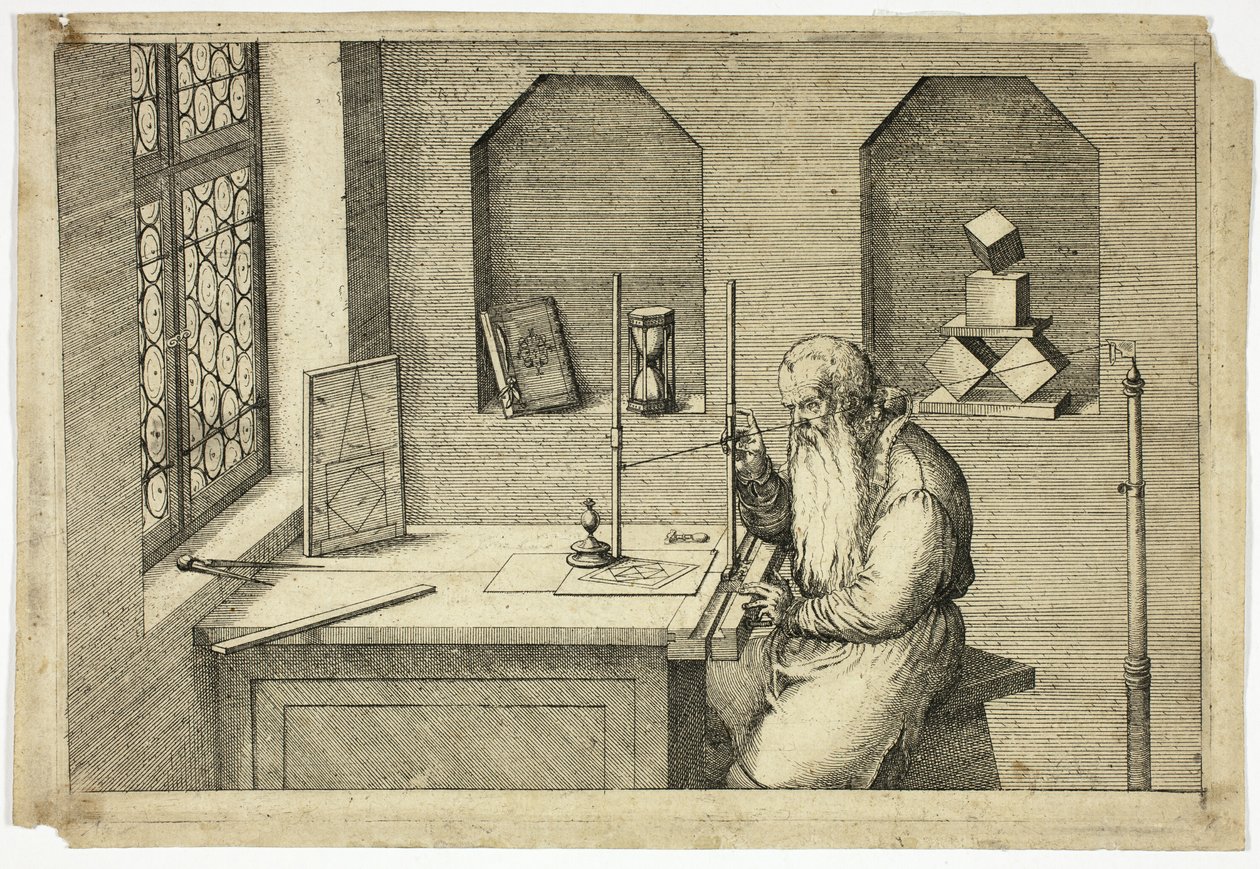 Portrait de Wenzel Jamnitzer dans son étude - Jost Amman