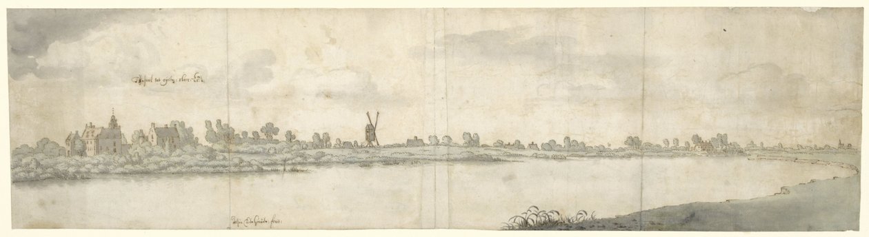 Vue du château Ooij, près de Nimègue, Brabant du Nord - Josua de Grave