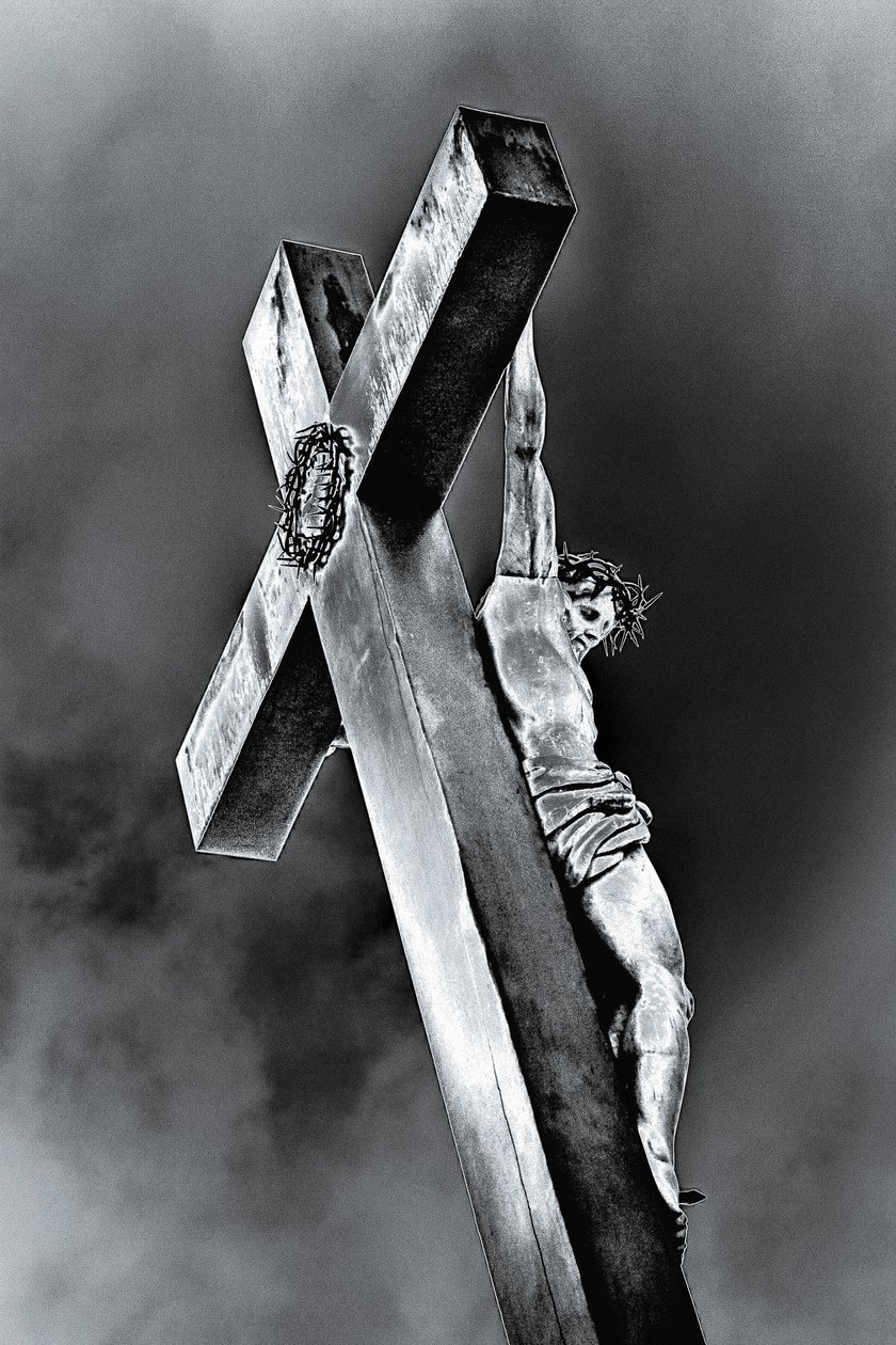 Crucifixion au Palais des papes, 2015 (photographie repeinte) - Joy Lions