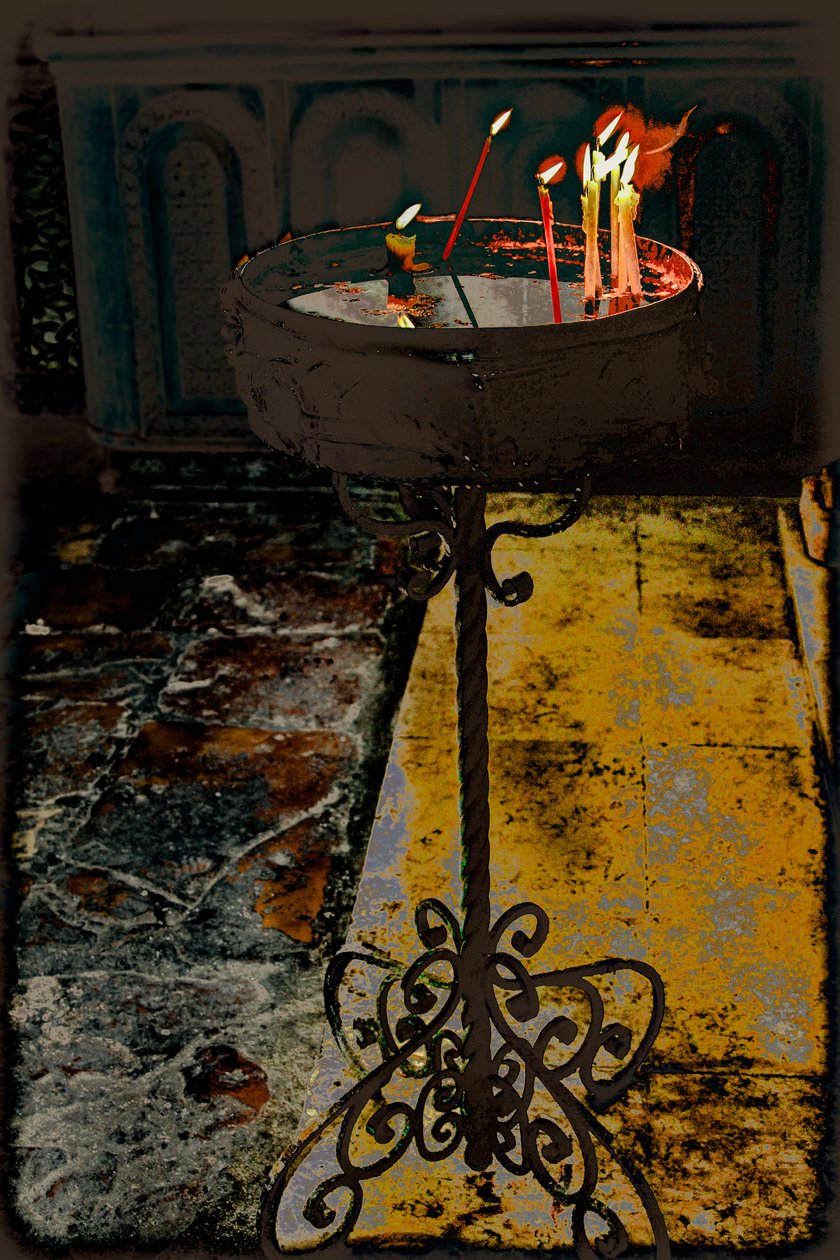 Bougies de dévotion ; de la série Église du Saint-Sépulcre, 2016 (photographie) - Joy Lions