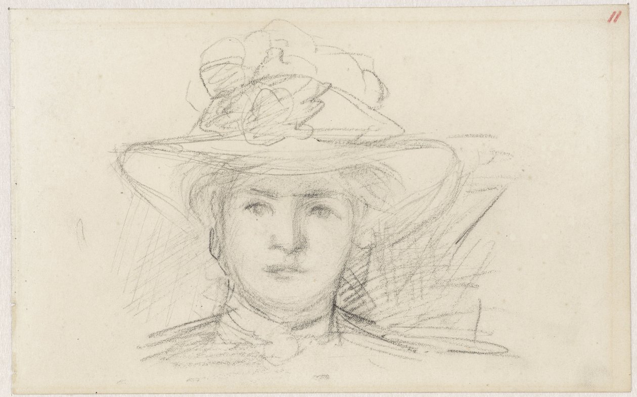 Tête de femme avec un chapeau - Jozef Israëls