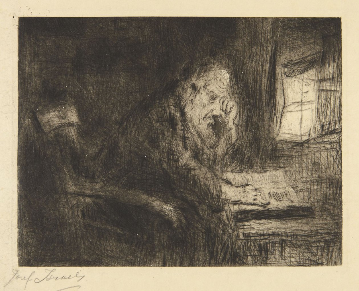 Vieil homme lisant - Jozef Israëls