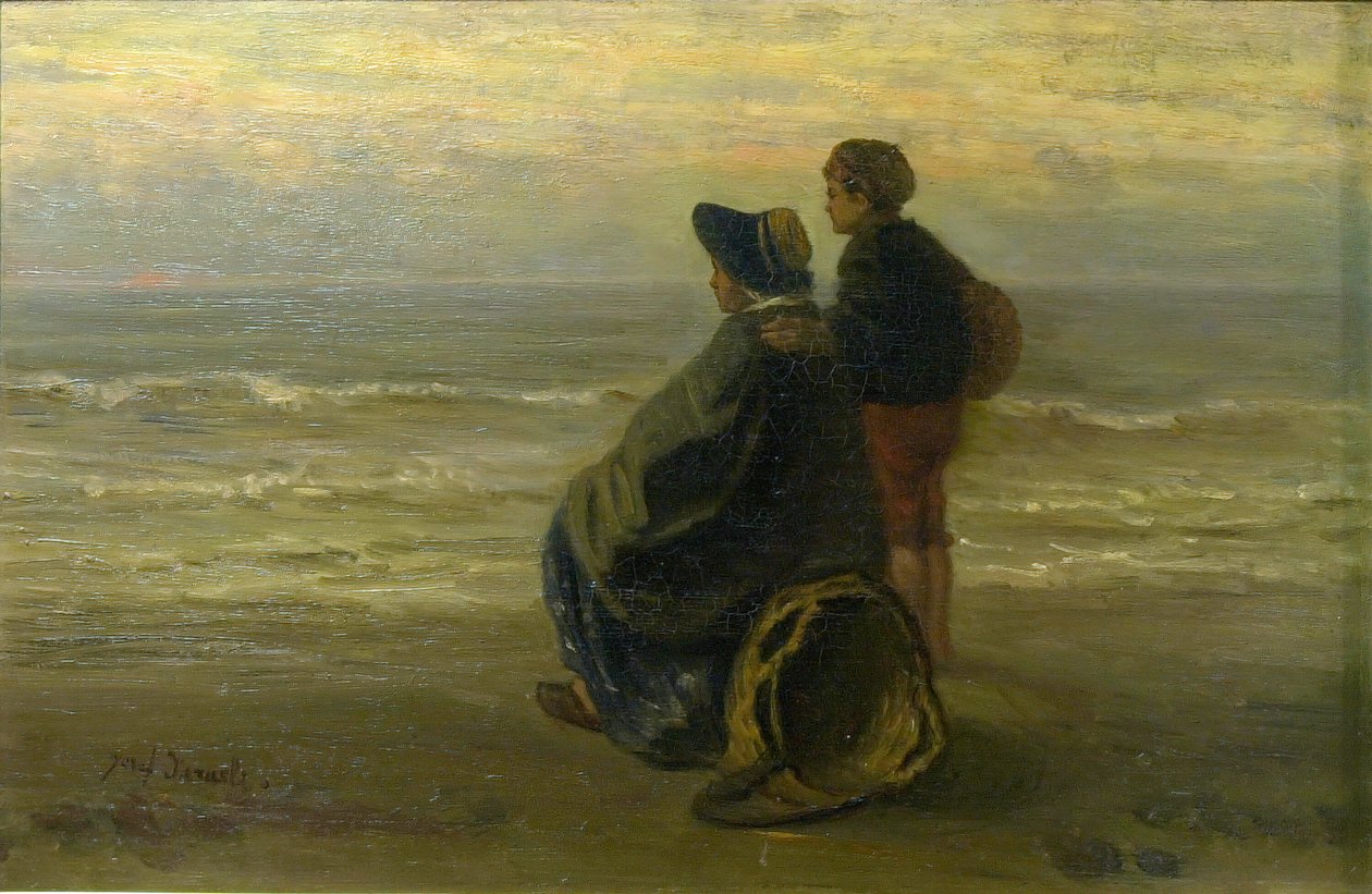Mère et enfant sur un rivage, vers 1890 - Jozef Israëls