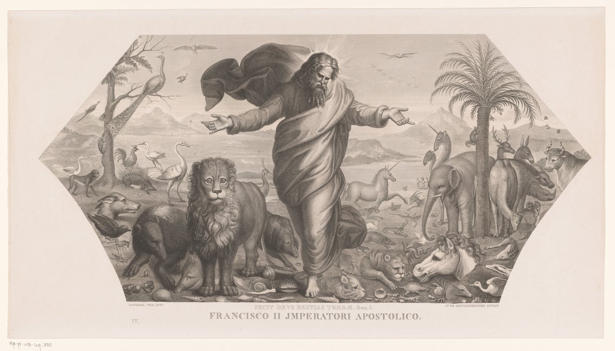 Création des animaux (Fecit deus bestias terrae, Schepping) - Jozef Karel De Meulemeester