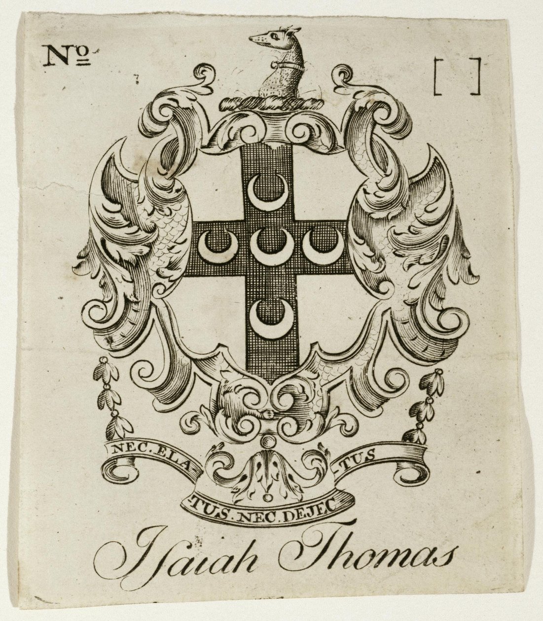 Ex-libris pour Isaiah Thomas (1749-1831) - Jr. Paul Revere