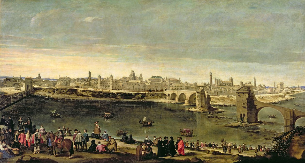 Vue de la ville de Saragosse - Juan Bautista Martinez Del Mazo