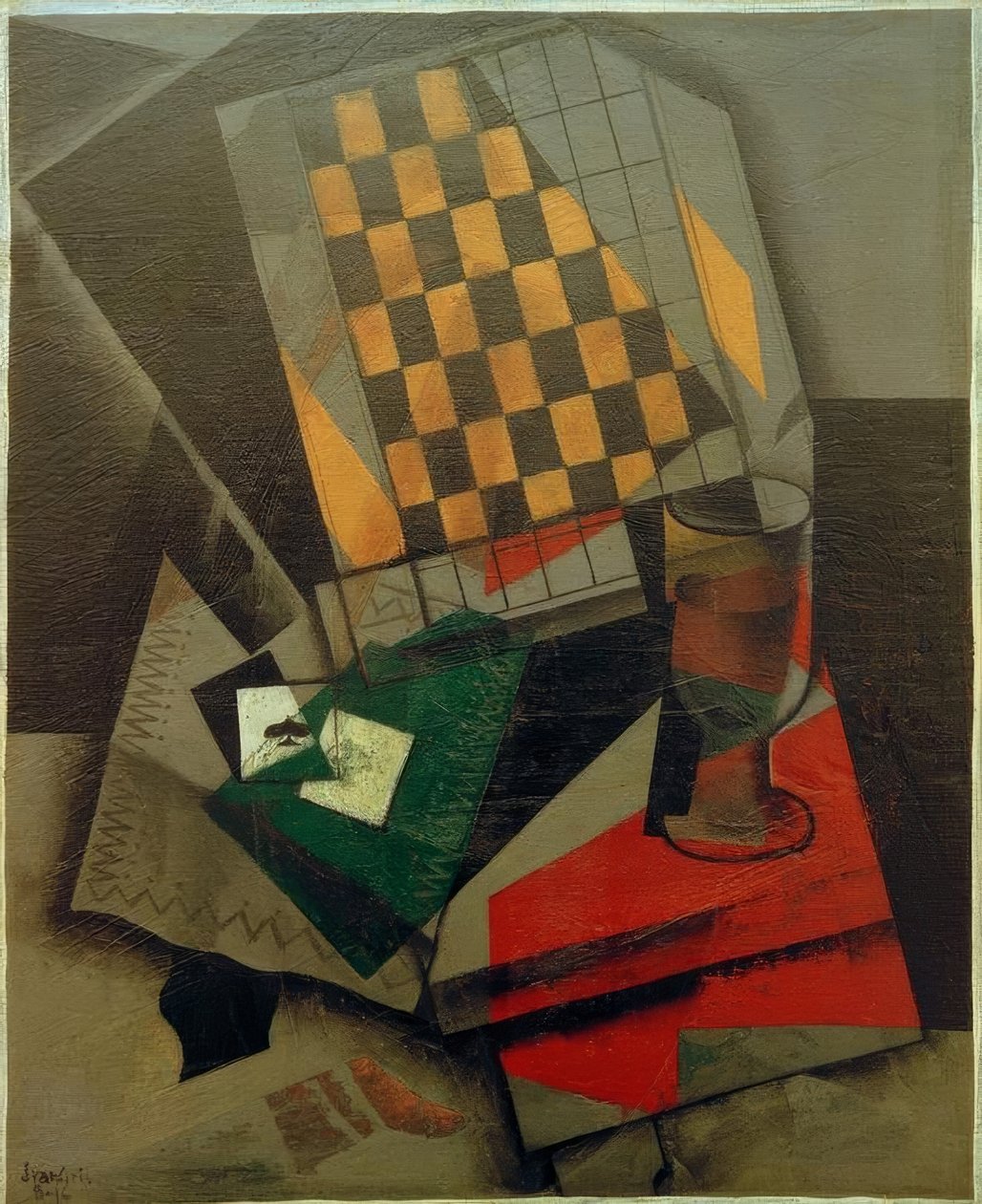 Damier et cartes à jouer - Juan Gris