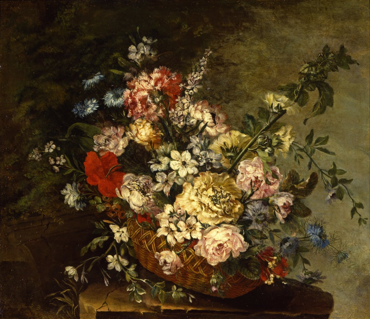 Nature morte avec fleurs dans un panier, vers 1780-1790 - Juan Bautista Romero