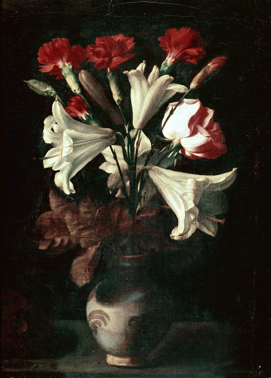 Florero (Gigli et Garofani dans un vase) - Juan de (attr. to) Zurbaran