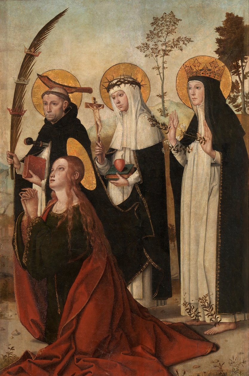 Marie-Madeleine, Pierre de Vérone, Catherine de Sienne et Marguerite de Hongrie - Juan de Borgoña
