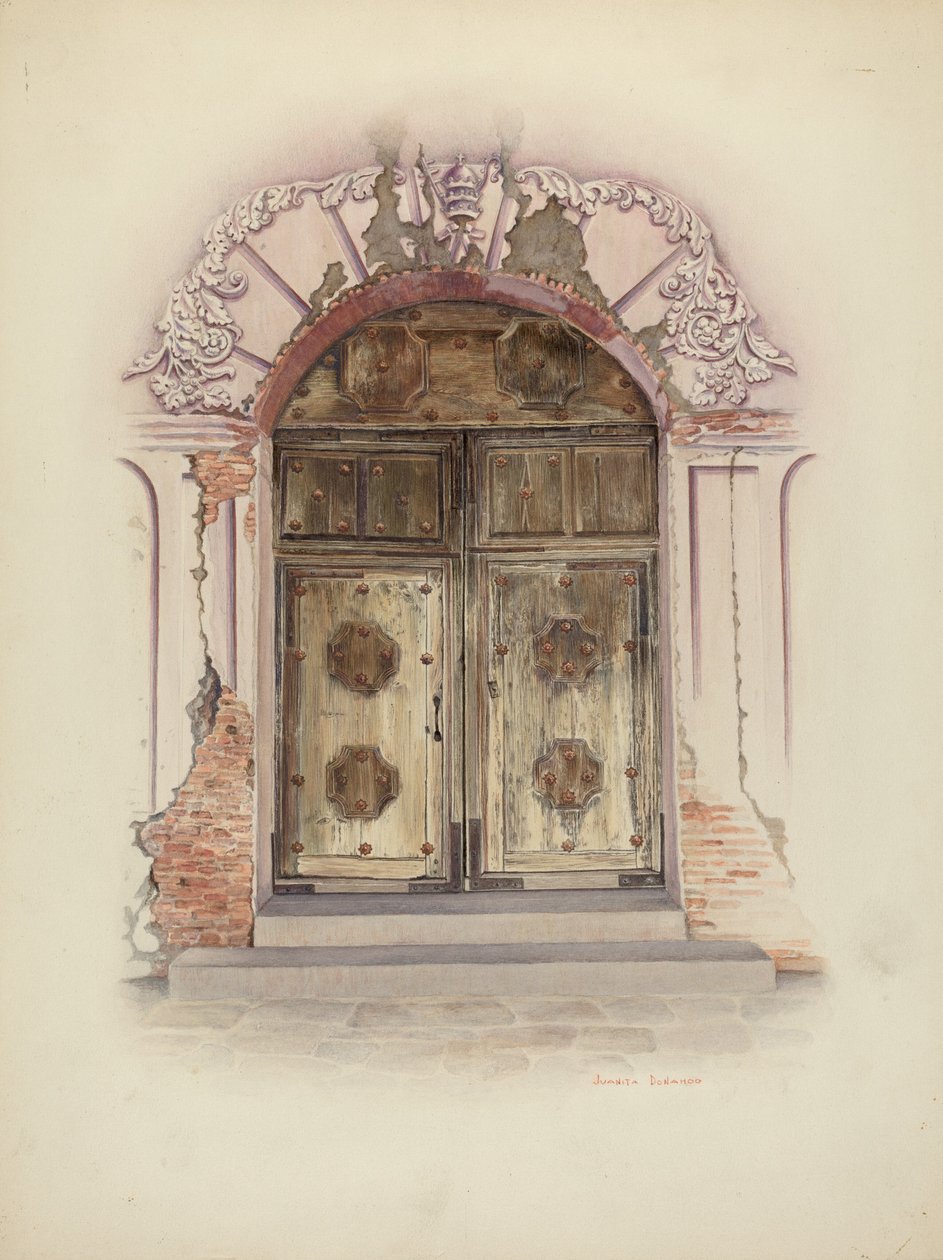 Porte et peinture murale, vers 1941 - Juanita Donahoo