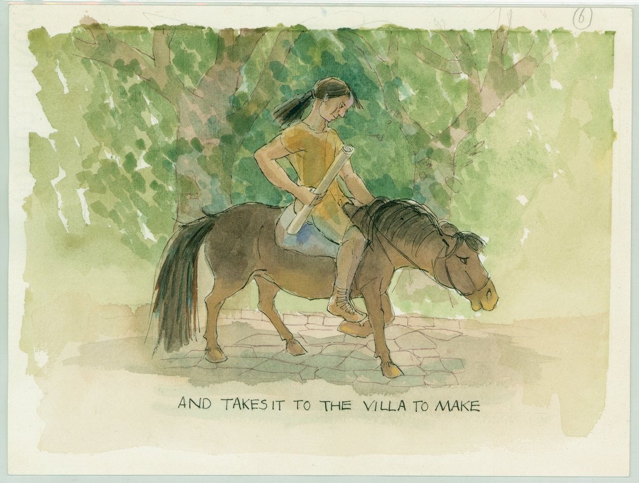 Le maître artisan apporte les dessins pour le sol en mosaïque de Julia à la villa - Judith Dobie