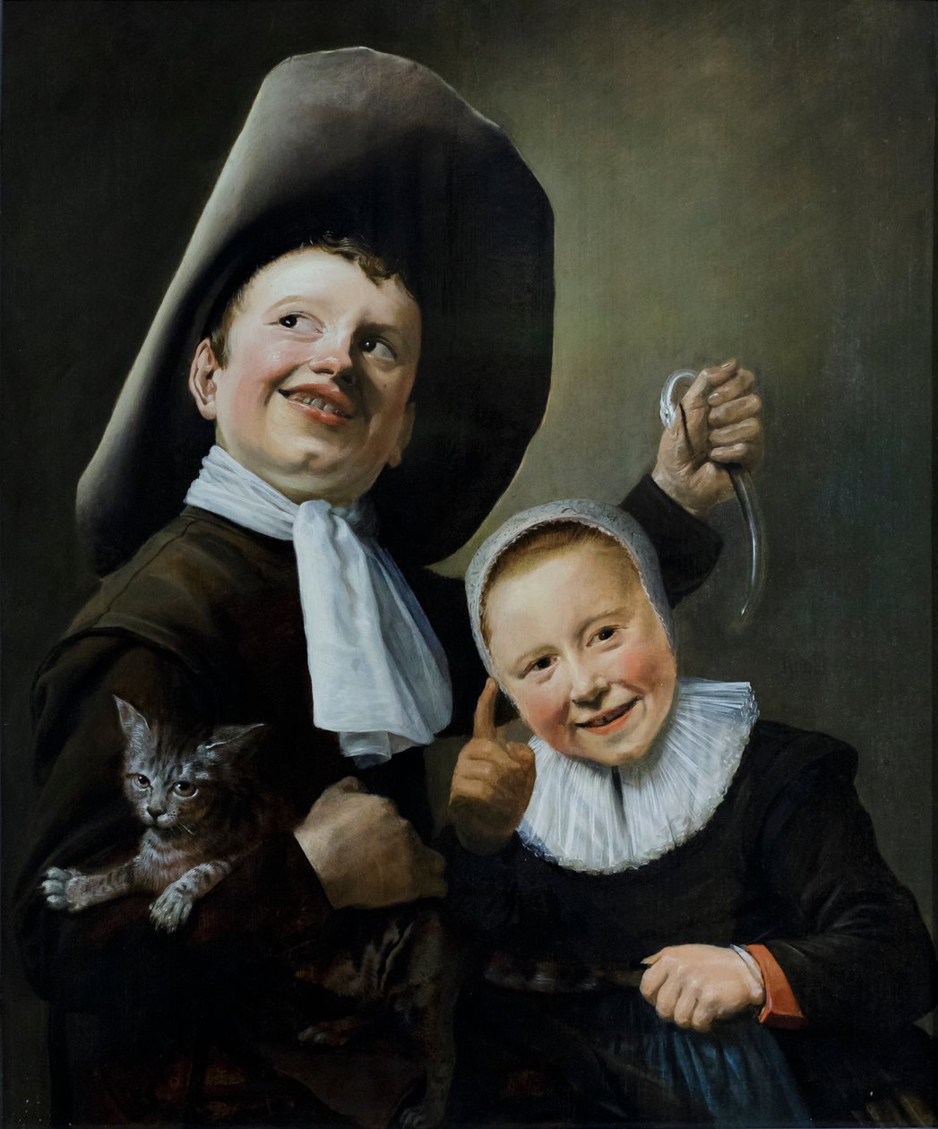 Un garçon et une fille avec un chat et une anguille, c.1635 - Judith Leyster