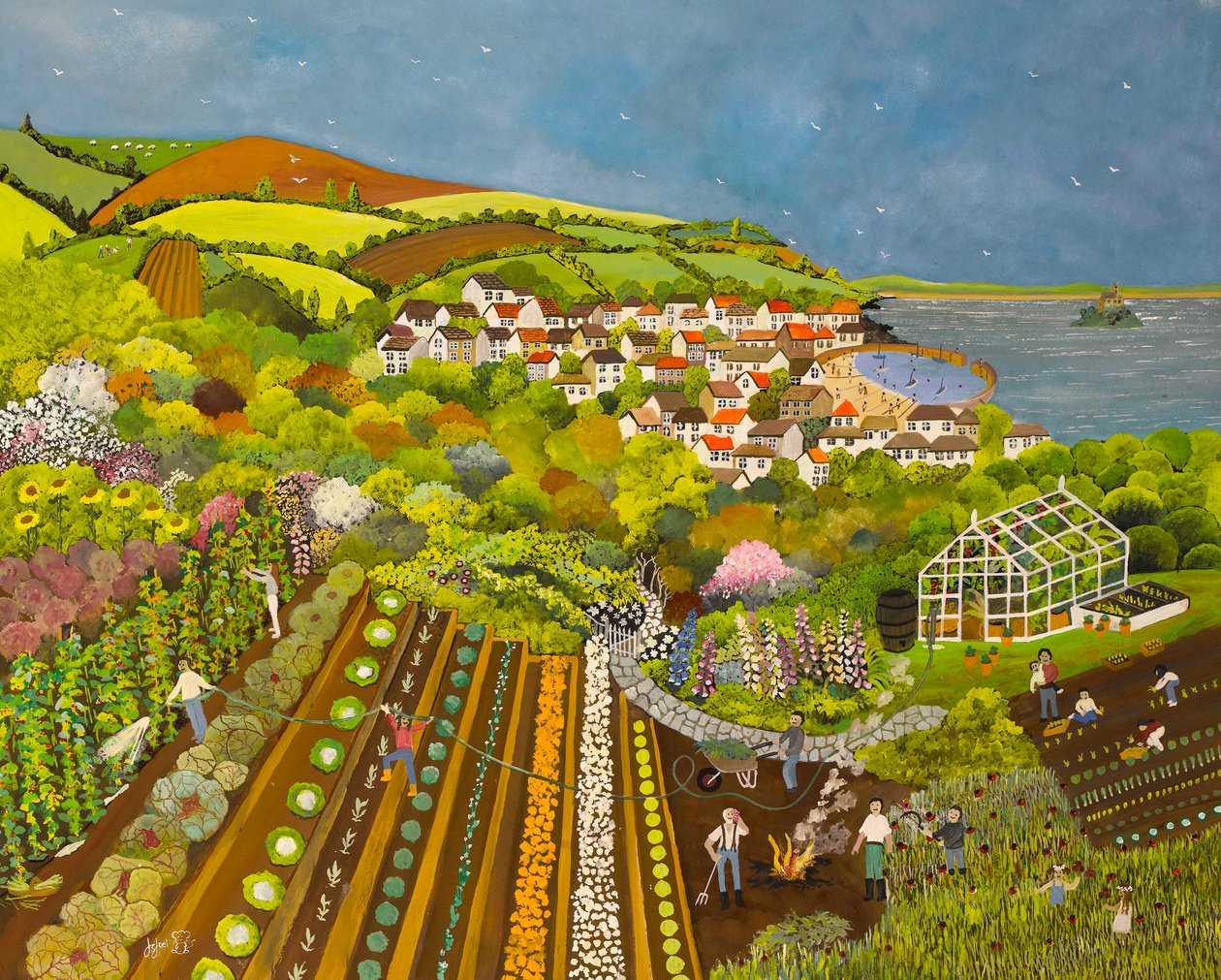 Lotissement au-dessus de Mousehole - Judy Joel