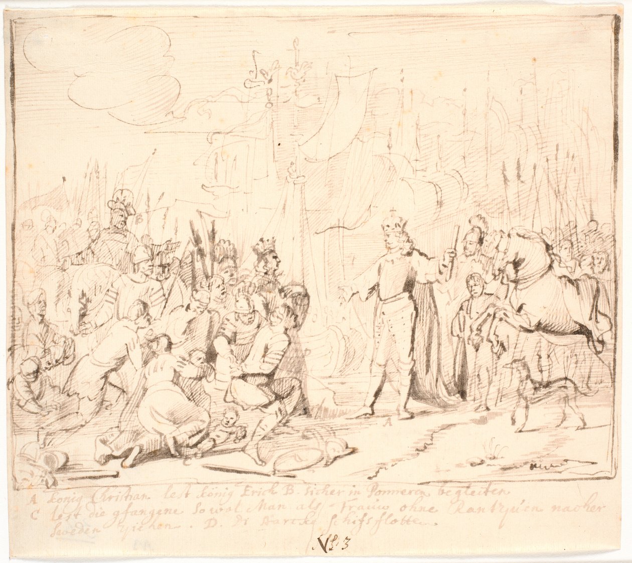 Christian I laisse le roi de Suède Erik partir pour la Poméranie en 1449 - Jürgen Ovens