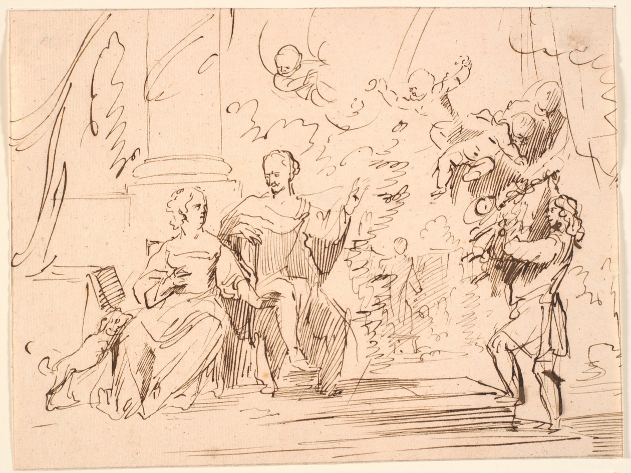 Homme et femme assis sur une terrasse; un homme s