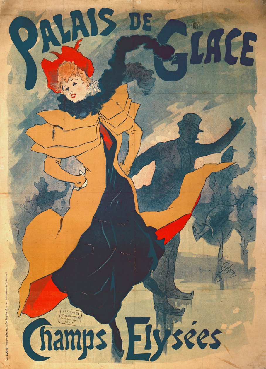 Affiche publicitaire pour le Palais de Glace sur les Champs-Élysées - Jules Cheret