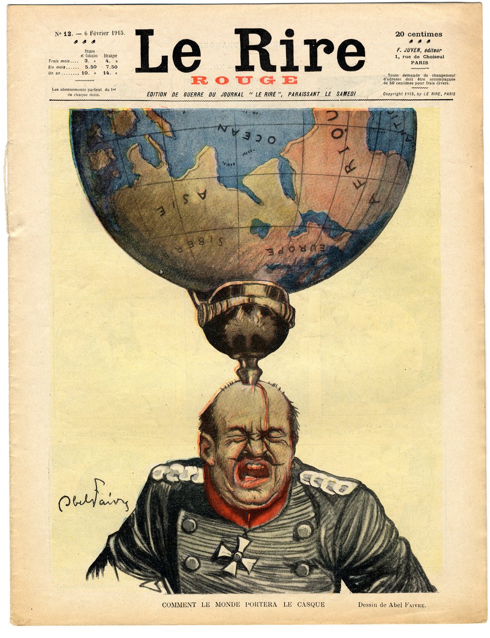 Couverture de "Le Rire Rouge", Satirique en Couleurs - Jules Abel Faivre