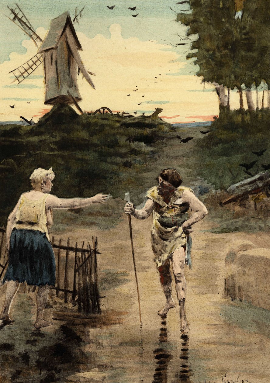 Picrochole, roi de Lerne, fuyant et blessé, s