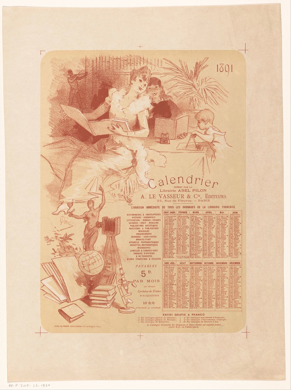Calendrier de la librairie Abel Pilon et de l