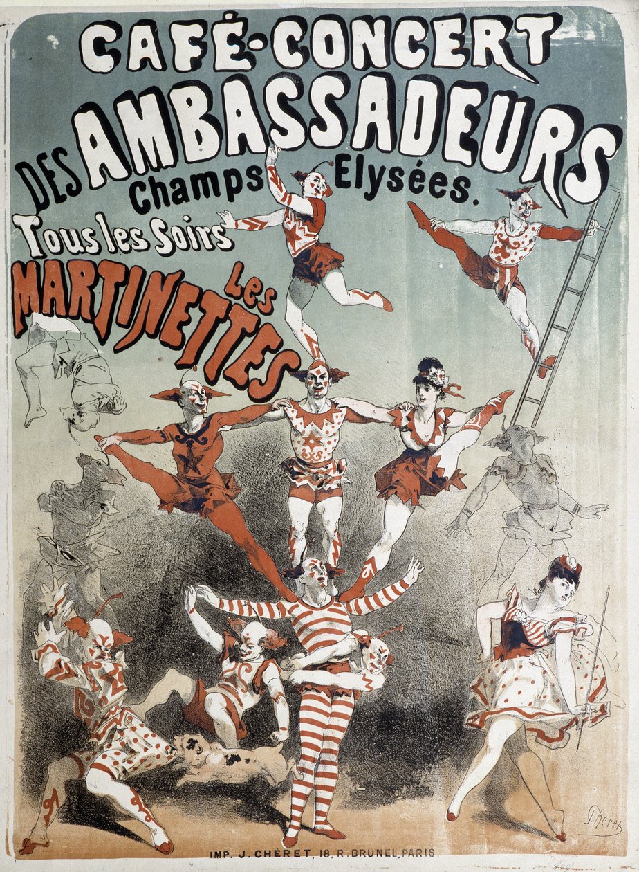 Les Martinettes au Café-Concert des Ambassadeurs - Affiche par Jules Chéret, fin du 19e siècle - Jules Cheret