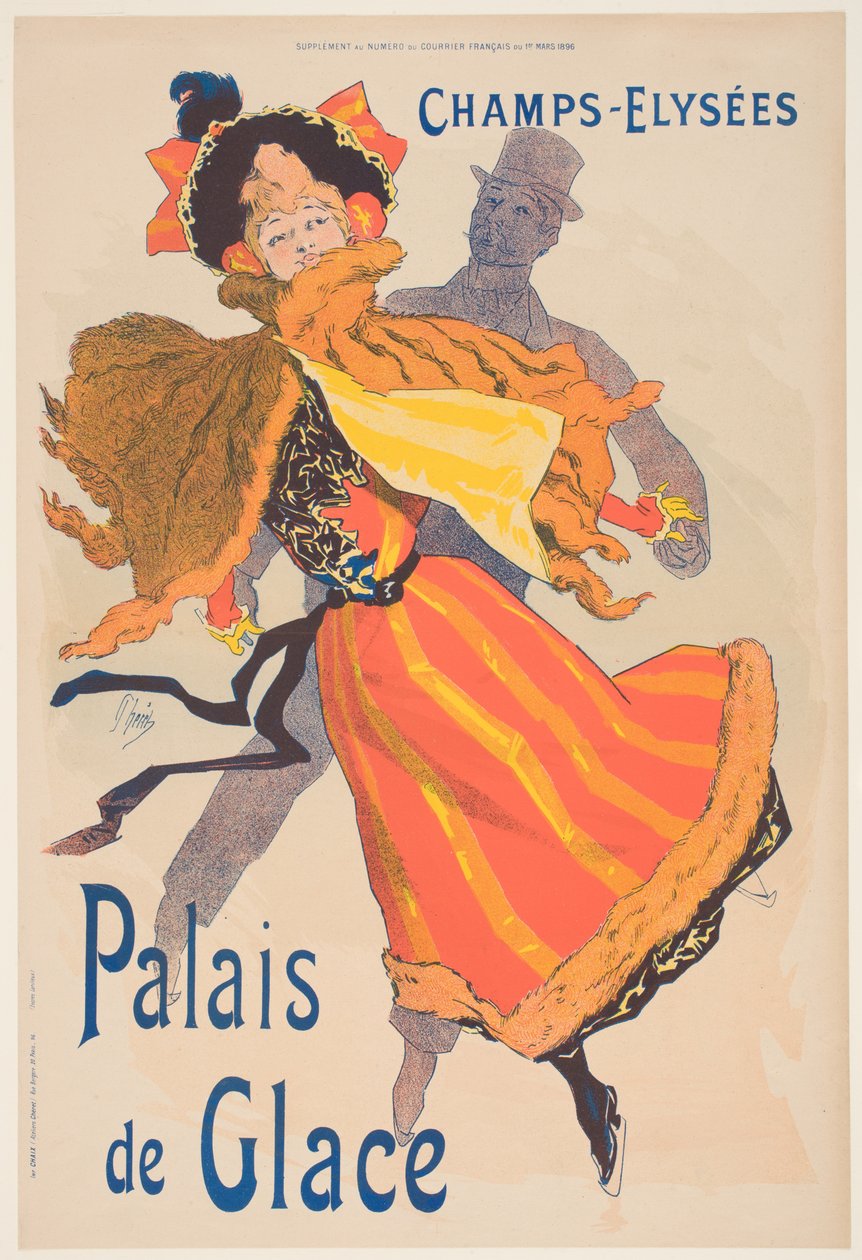 Affiche publicitaire pour le Palais de Glace, Champs-Élysées - Jules Cheret