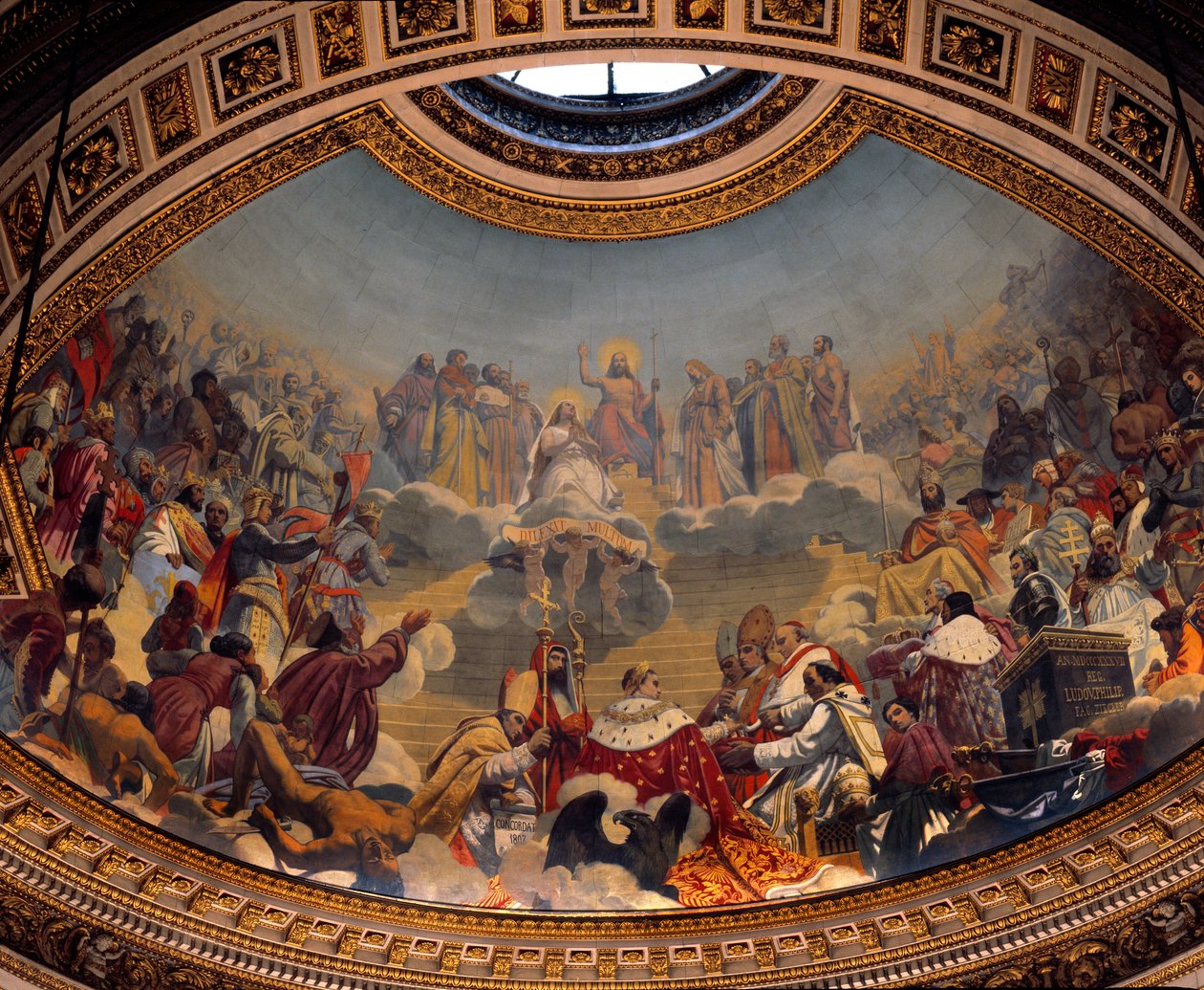 Histoire et glorification du christianisme, peinture du dôme de l
