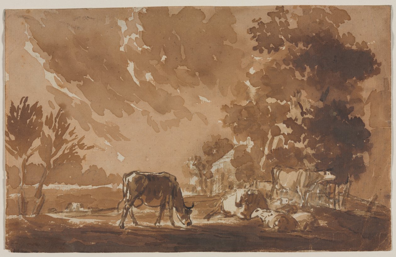 Paysage avec bétail, deuxième ou dernier tiers des années 1800 - Jules Dupré