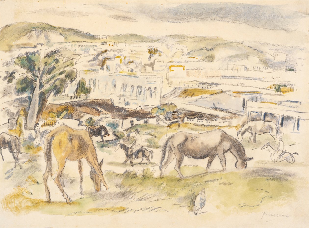Chevaux dans le paysage - Jules Pascin