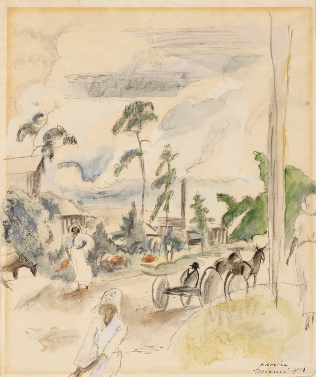 Paysage avec figures, Miami, 1916 - Jules Pascin