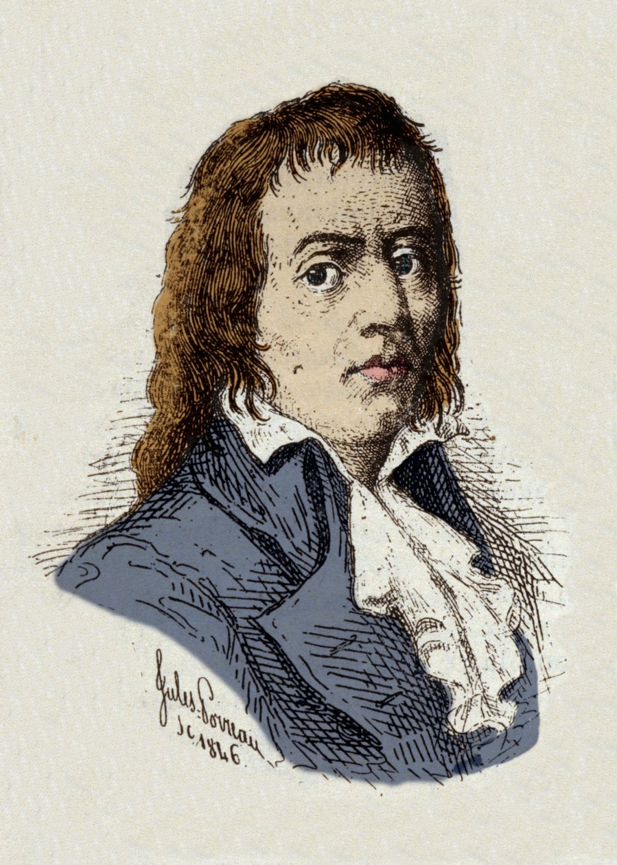 Révolution française : « Portrait de François Babeuf dit Gracchus (1760-1797) Révolutionnaire » dessin par Jules Porreau - Jules Porreau