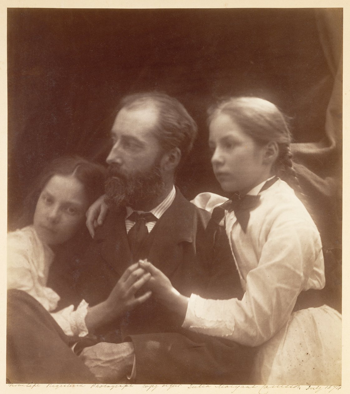 Charles Norman avec ses filles Adeline et Margaret - Julia Margaret Cameron