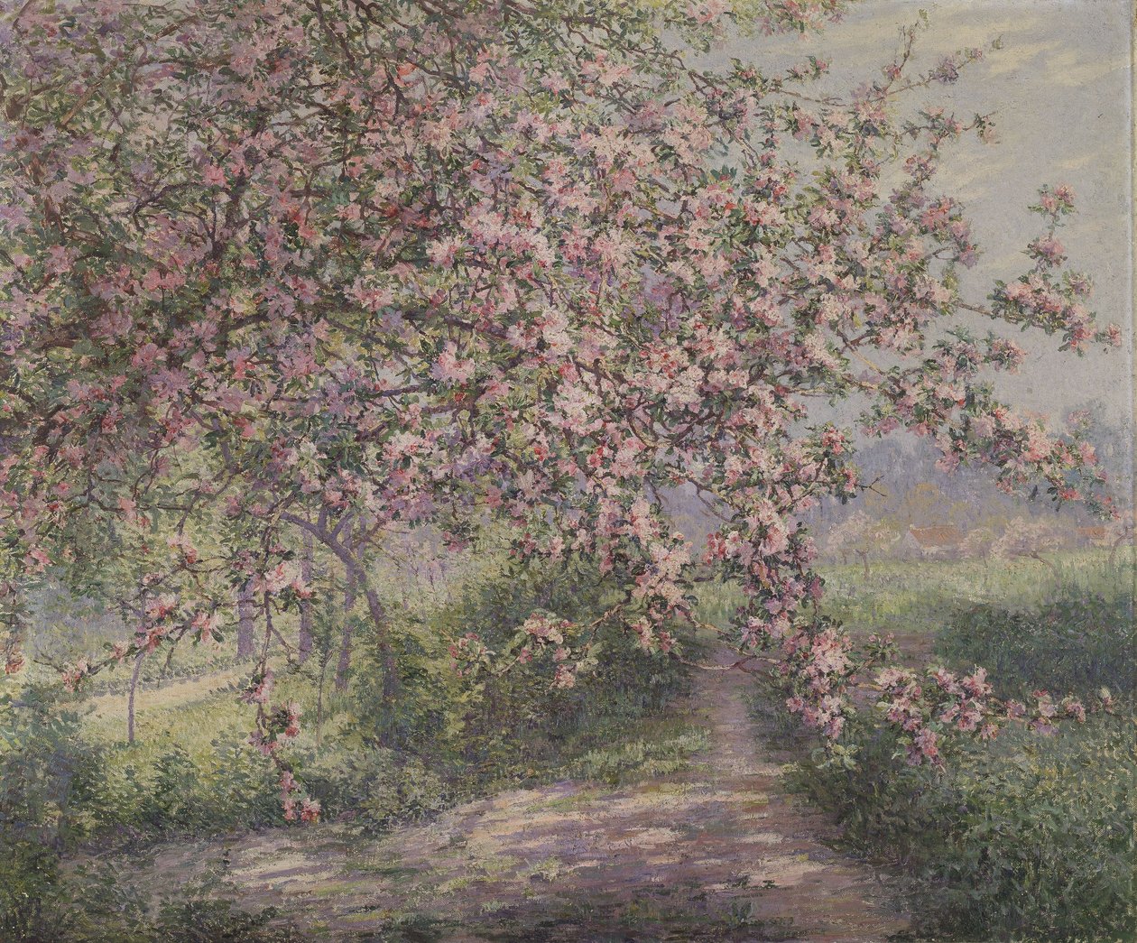 Pommier en fleurs (huile sur toile) - Juliette Wytsman
