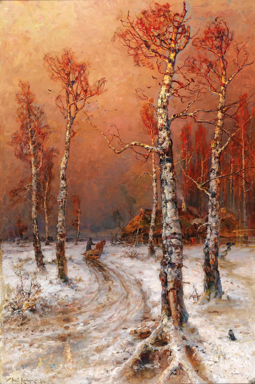 Ambiance Hivernale avec Corbeaux - Julius Sergius von Klever