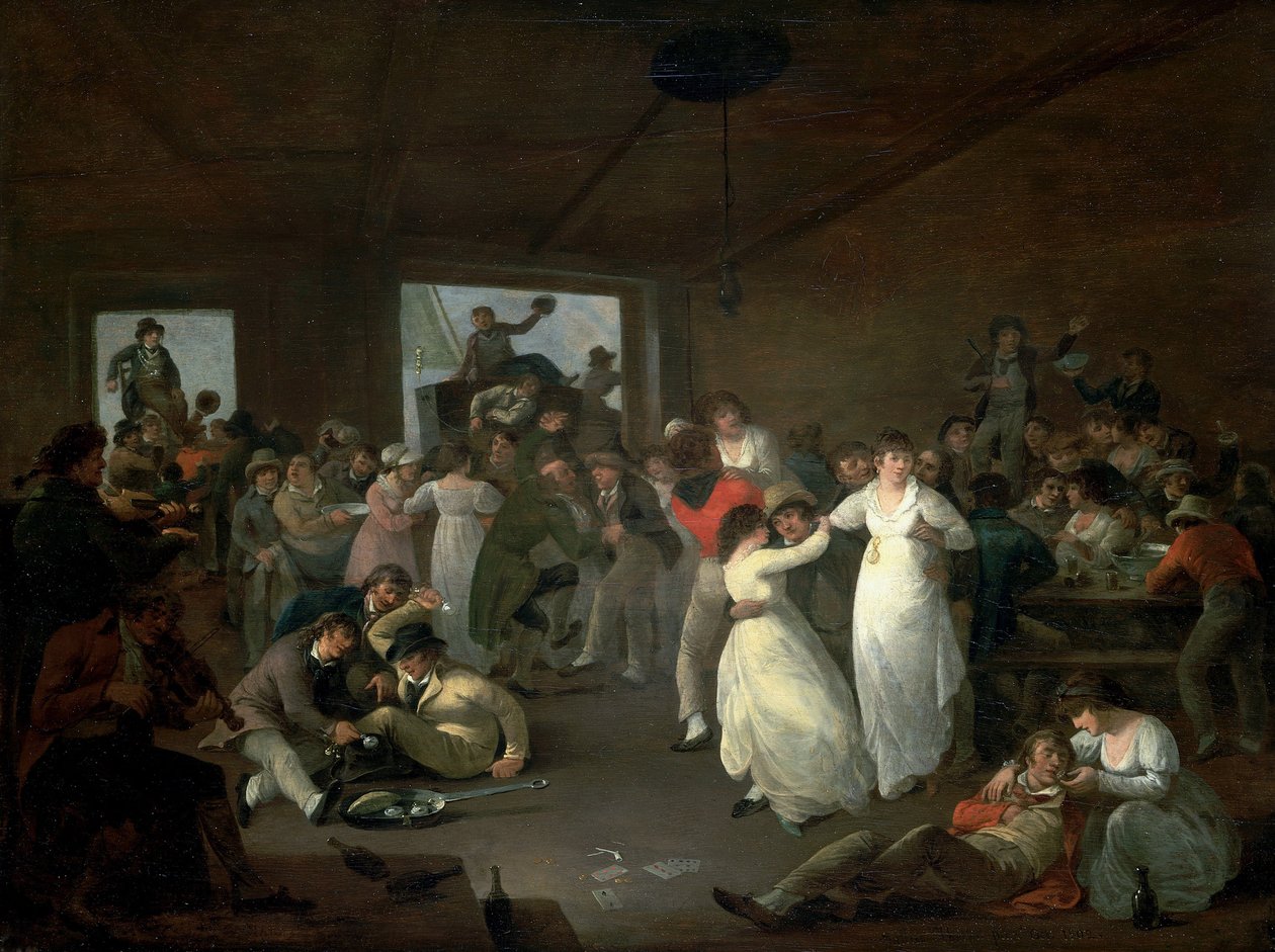 Bombance de marins, scène dans une taverne à Portsmouth (Angleterre) - Julius Caesar Ibbetson