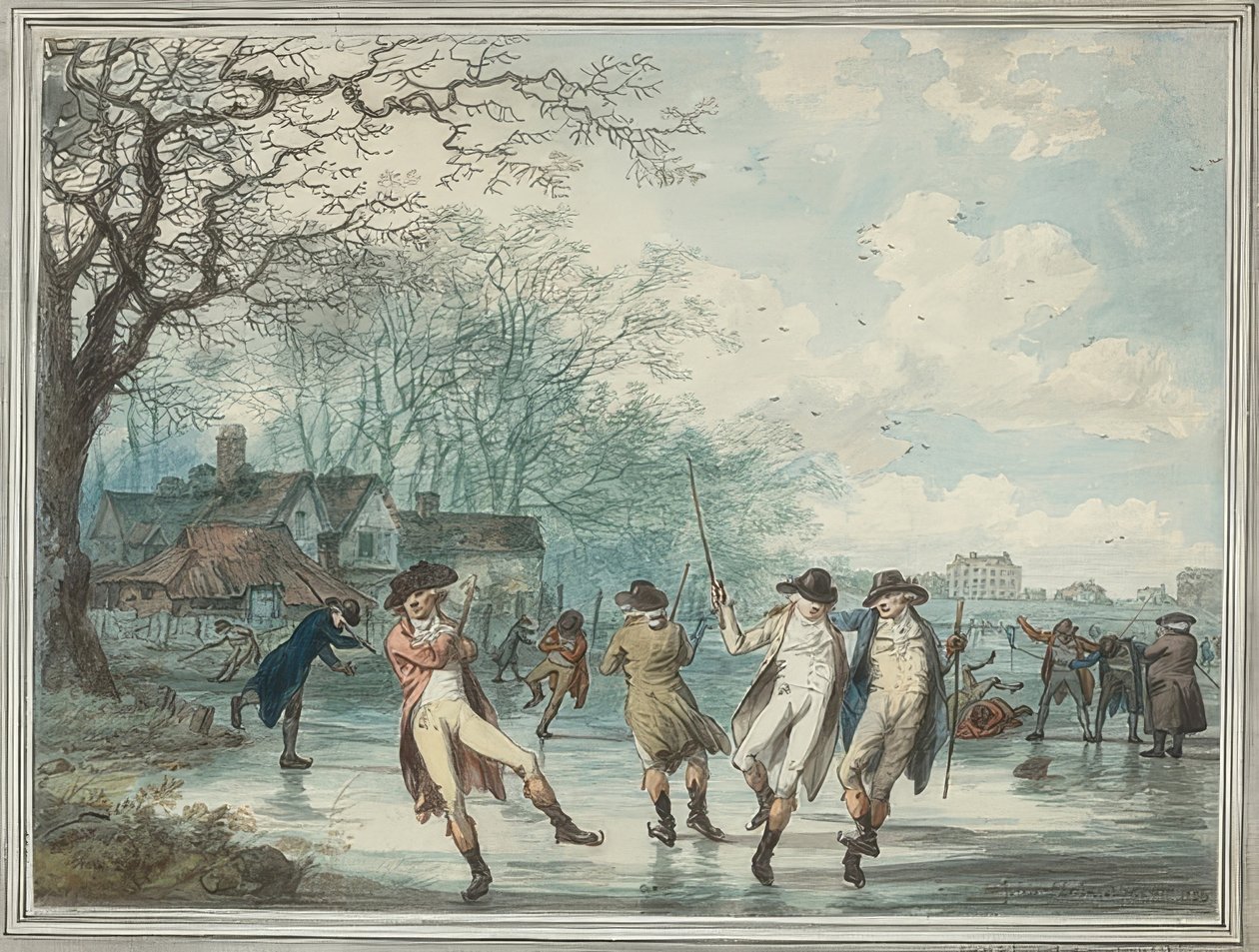Patineurs sur la Serpentine à Hyde Park. 1786 - Julius Caesar Ibbetson