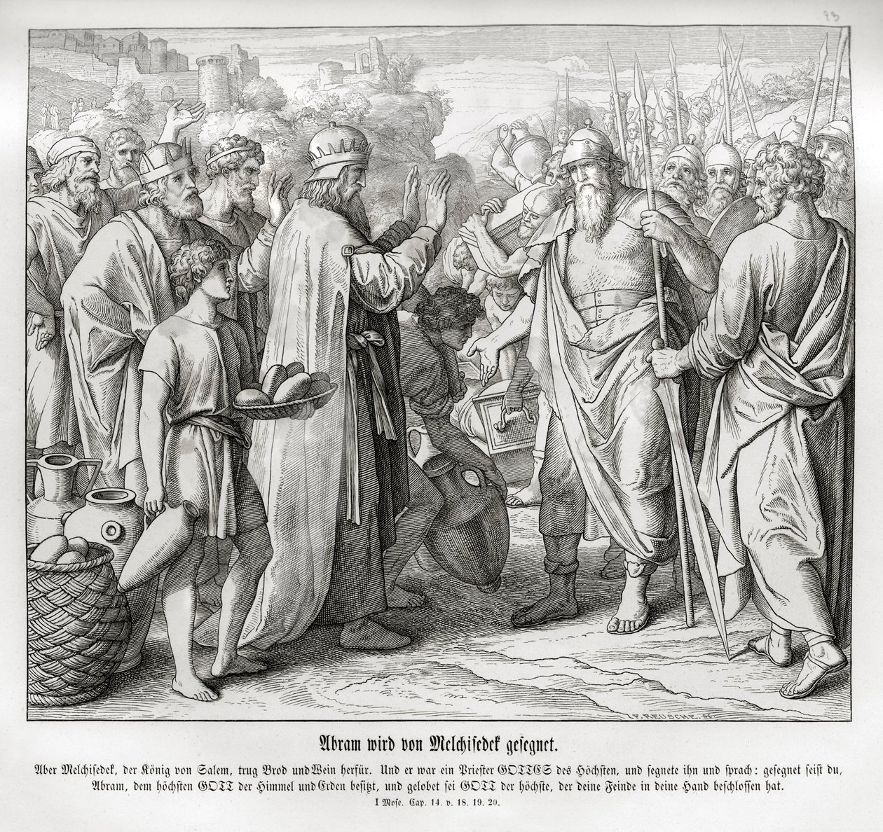 Abraham est béni par Melchisédek, Genèse - Julius Schnorr von Carolsfeld