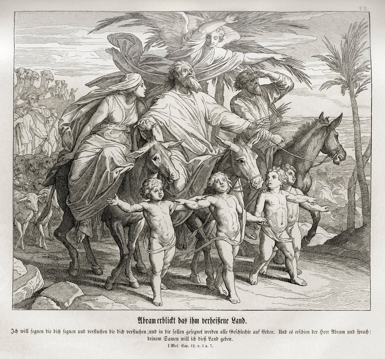 Abraham voit la terre promise, Genèse - Julius Schnorr von Carolsfeld