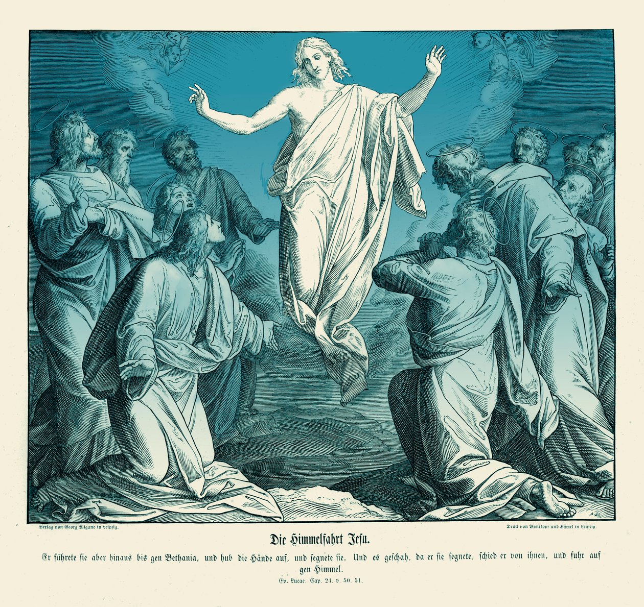 Ascension du Christ, Évangile de Luc - Julius Schnorr von Carolsfeld
