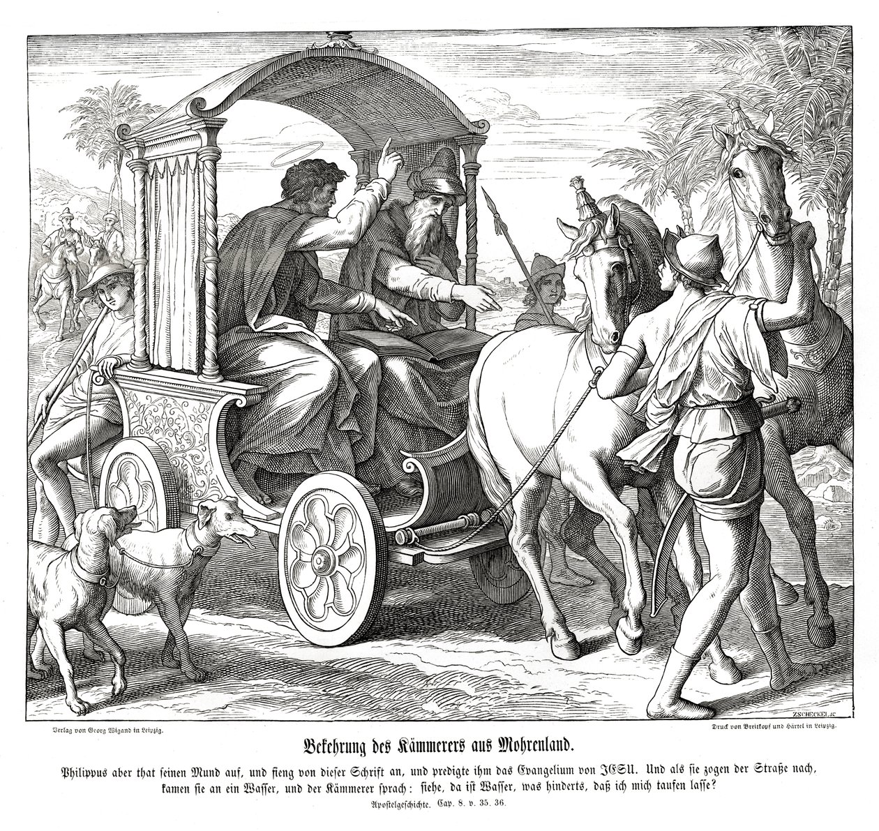 Conversion du chambellan, Actes des Apôtres - Julius Schnorr von Carolsfeld