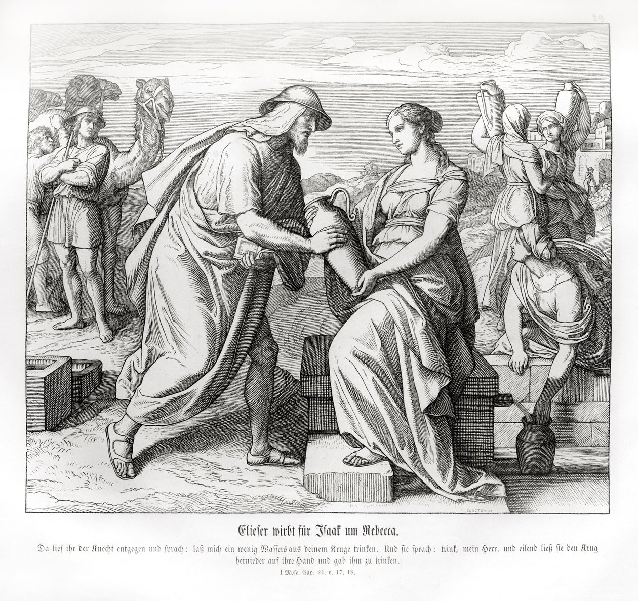 Éliézer et Rébecca au puits, Genèse - Julius Schnorr von Carolsfeld