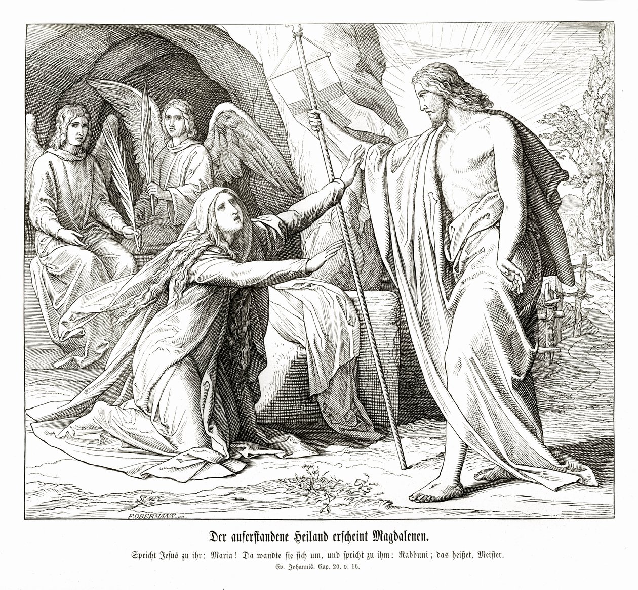 Jésus apparaît à Marie-Madeleine, Évangile de Jean - Julius Schnorr von Carolsfeld