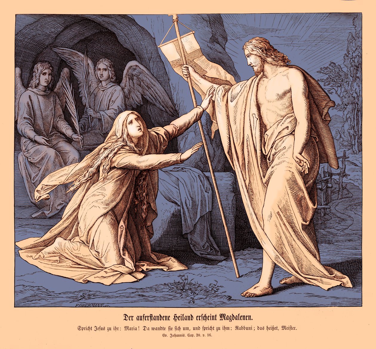 Jésus apparaît à Marie Madeleine, Évangile de Jean - Julius Schnorr von Carolsfeld